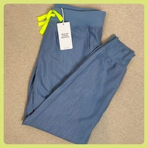 Wear FIGS Zamora Jogger Scrub Pants Women Light Blue Ribbed Cuffs Size SP